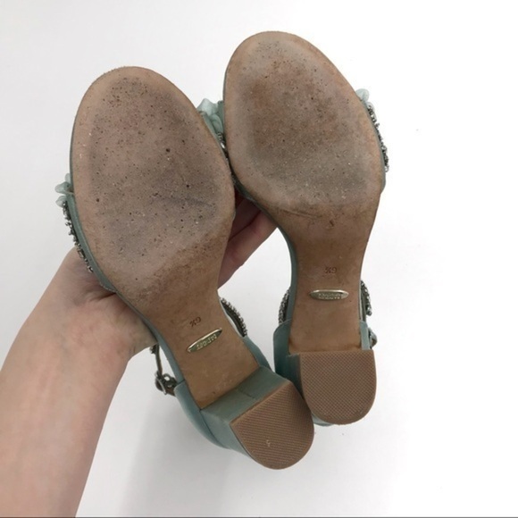 Badgley Mischka Embellished Ankle Strap Heels Size 6.5 - Picture 10 of 11